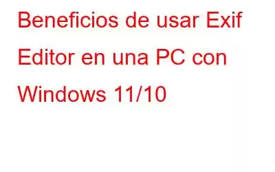 Beneficios de usar Exif Editor en una PC con Windows 11/10