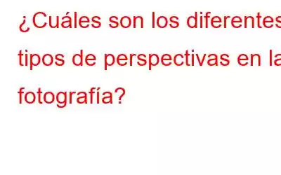 ¿Cuáles son los diferentes tipos de perspectivas en la fotografía?