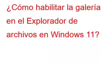 ¿Cómo habilitar la galería en el Explorador de archivos en Windows 11?