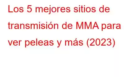 Los 5 mejores sitios de transmisión de MMA para ver peleas y más (2023)