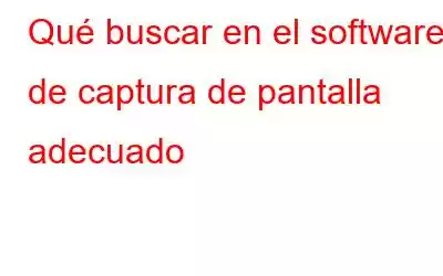 Qué buscar en el software de captura de pantalla adecuado