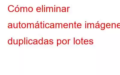 Cómo eliminar automáticamente imágenes duplicadas por lotes