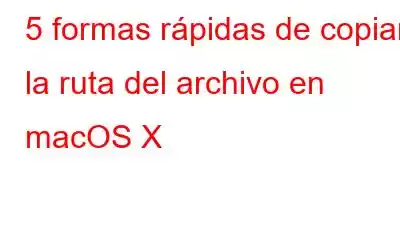 5 formas rápidas de copiar la ruta del archivo en macOS X