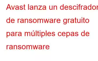 Avast lanza un descifrador de ransomware gratuito para múltiples cepas de ransomware