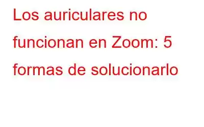 Los auriculares no funcionan en Zoom: 5 formas de solucionarlo