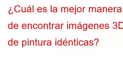 ¿Cuál es la mejor manera de encontrar imágenes 3D de pintura idénticas?