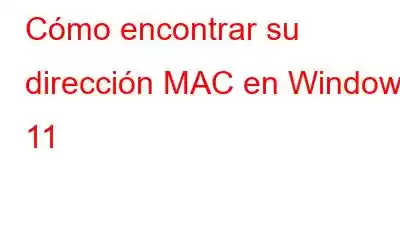 Cómo encontrar su dirección MAC en Windows 11