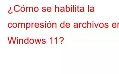 ¿Cómo se habilita la compresión de archivos en Windows 11?