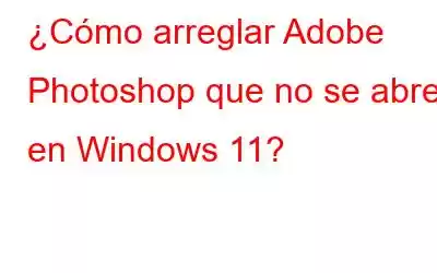 ¿Cómo arreglar Adobe Photoshop que no se abre en Windows 11?