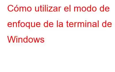 Cómo utilizar el modo de enfoque de la terminal de Windows