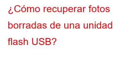 ¿Cómo recuperar fotos borradas de una unidad flash USB?