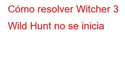 Cómo resolver Witcher 3 Wild Hunt no se inicia