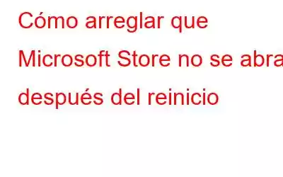 Cómo arreglar que Microsoft Store no se abra después del reinicio