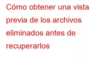 Cómo obtener una vista previa de los archivos eliminados antes de recuperarlos