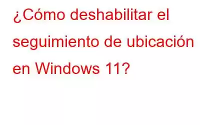 ¿Cómo deshabilitar el seguimiento de ubicación en Windows 11?