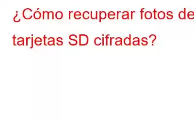 ¿Cómo recuperar fotos de tarjetas SD cifradas?