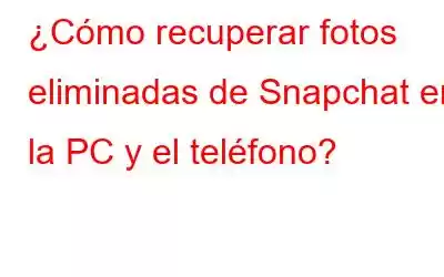 ¿Cómo recuperar fotos eliminadas de Snapchat en la PC y el teléfono?