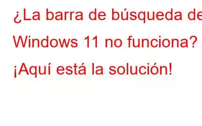 ¿La barra de búsqueda de Windows 11 no funciona? ¡Aquí está la solución!