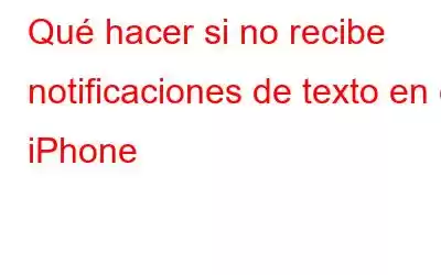 Qué hacer si no recibe notificaciones de texto en el iPhone