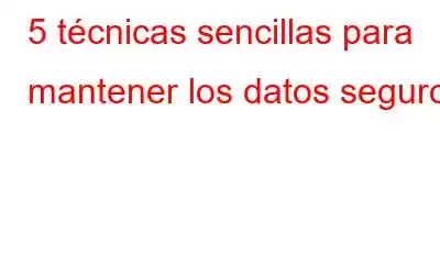 5 técnicas sencillas para mantener los datos seguros