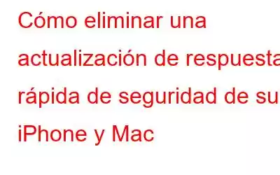 Cómo eliminar una actualización de respuesta rápida de seguridad de su iPhone y Mac