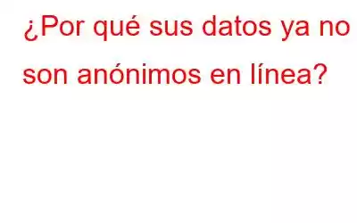 ¿Por qué sus datos ya no son anónimos en línea?