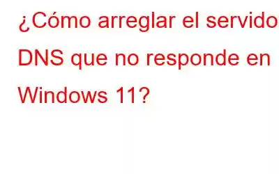 ¿Cómo arreglar el servidor DNS que no responde en Windows 11?