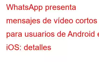 WhatsApp presenta mensajes de vídeo cortos para usuarios de Android e iOS: detalles