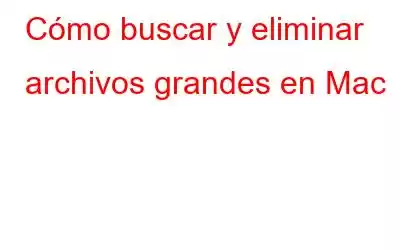 Cómo buscar y eliminar archivos grandes en Mac