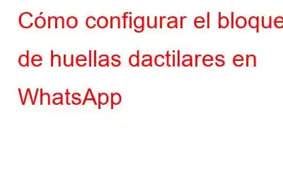 Cómo configurar el bloqueo de huellas dactilares en WhatsApp