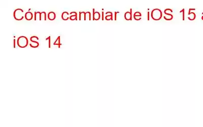 Cómo cambiar de iOS 15 a iOS 14