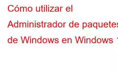 Cómo utilizar el Administrador de paquetes de Windows en Windows 11