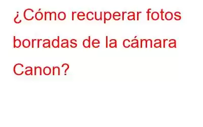 ¿Cómo recuperar fotos borradas de la cámara Canon?