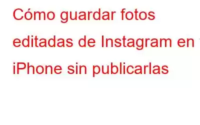 Cómo guardar fotos editadas de Instagram en tu iPhone sin publicarlas