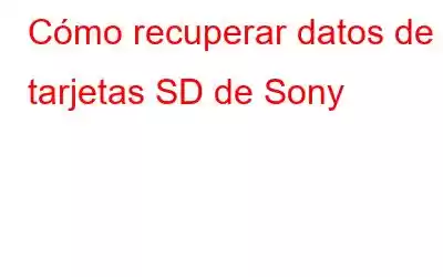 Cómo recuperar datos de tarjetas SD de Sony