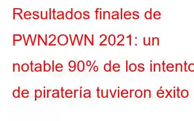 Resultados finales de PWN2OWN 2021: un notable 90% de los intentos de piratería tuvieron éxito