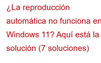 ¿La reproducción automática no funciona en Windows 11? Aquí está la solución (7 soluciones)