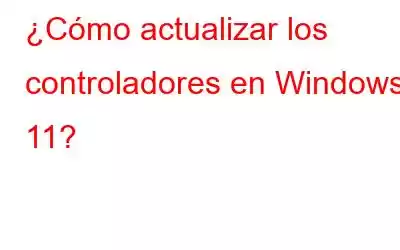 ¿Cómo actualizar los controladores en Windows 11?