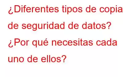 ¿Diferentes tipos de copias de seguridad de datos? ¿Por qué necesitas cada uno de ellos?