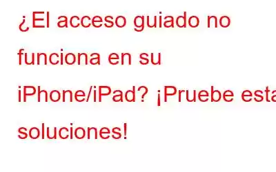 ¿El acceso guiado no funciona en su iPhone/iPad? ¡Pruebe estas soluciones!